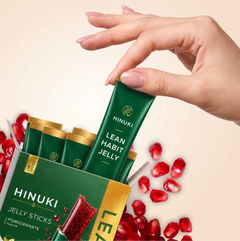 A Hinuki jelly stick taken from the open box
