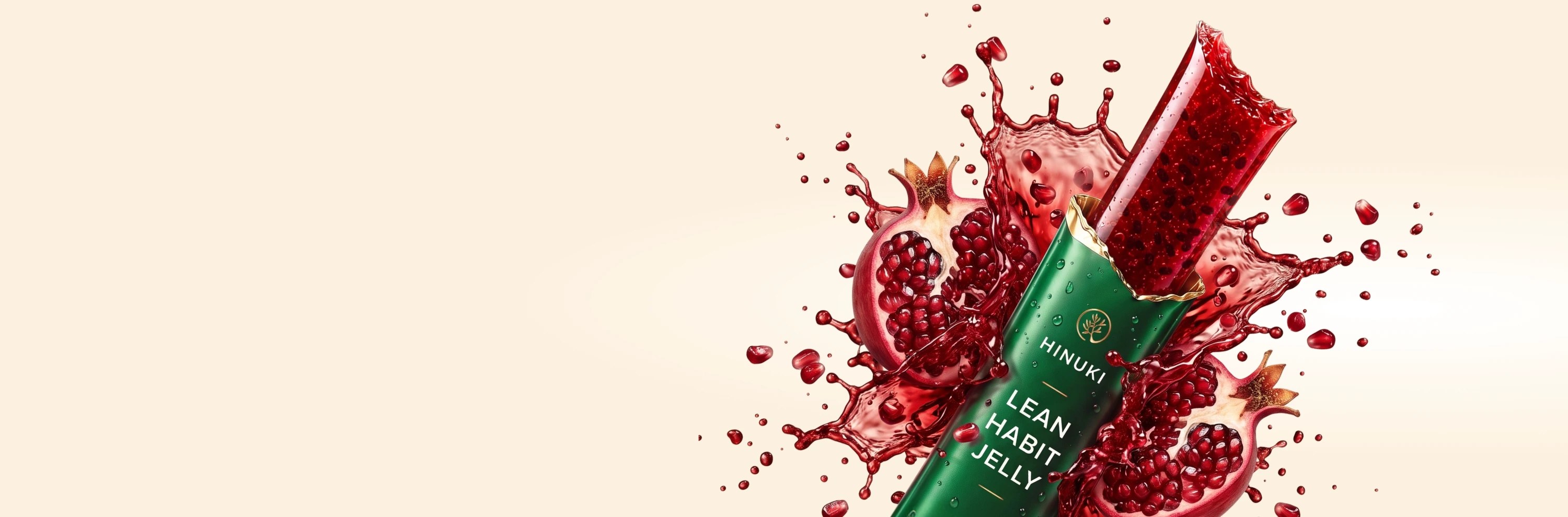 Hinuki Lean Habit Jelly stick with a burst of pomegranate